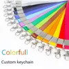 Benutzerdefinierte Schlüsselanhänger einfache leere farbenfrohe Druck Nylon Hangsgürtel Lanyard Ausstellung Abzeichen Schlinge Personalisierte Geschenke Großhandel Großhandel