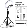 Dimmable LED Selfie Anel Luz Usb Anel Lâmpada Luz de fotografia com 1,6m Tripé Stand para Maquiagem Youtube Video Phone Studio Lâmpada