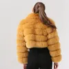 Qiuchen PJ19021 Ny ankomst Real Fur Women Winter Short Coat Fashion Model Högkvalitativ päls 201112