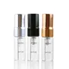 With scale 2.5ml 3ml 5ml 10ml Clear Spray Perfume Bottles Pump Sprayer Mini Glass Tube with Gold Silver Black Metal Lids