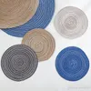 Нескользящая раунд Placemat для столового цикла Хлопковое белье Weave Bowl Mat Isulation Teople Pad Anti-Livelding Cup Hotelder Home Kitchen Saceates WVT0341