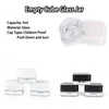 Çocuğa Dayanıklı 5ml Clear Cube Balmumu Cam Kavanoz Dab Balmumu Yağı Konsantre Şişe Beyaz veya Siyah Kapalı Kozmetik Konteyner