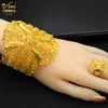 Aniid African Verstellbarer Goldfarbe mit Ring für Frauen Dubai Gold Plated Armband Nigerian Indian Schmuck Armreifen Geschenke 222811875