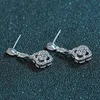 Dangle & Chandelier JoyceJelly Trendy 925 Sterling Silver Drop Earrings For Women Mossanites Diamond Clover Design Fashion Wedding Jewelry W