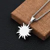 Fashion Hip Hop Jewelry Sun Pendant Necklaces Men 18k Gold Plated 70cm Long Chain Stainless Steel Design220K5209821