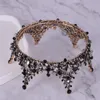 NUEVO Tocado de princesa negro Tiaras nupciales elegantes Accesorios Impresionantes cristales Perlas Tiaras y coronas de boda 121022389