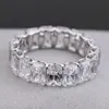 Radiant Cut 46 mm Created Diamond Ring Propozycja ślubna Marka Lśniczka Fine Jewelry 925 Srebrny zespół17871902