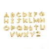 Or 26 lettres initiales majuscules A à Z Alphabet pendentif en acier inoxydable diamant coupé personnalisé collier de charme de nom personnalisé pour les amoureux de couple avec chaîne