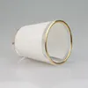 1.5Oz sublimação tiro óculos copo tumbler branco remendo ouro borda de vinho tinto transferência de calor impressão fosco copo branco sublimação de tumbler