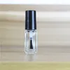 5 ml fyrkantig glasflaska med pensel tom transparent makeup verktyg nagellack containrar klart glaslim flaska för prov1897468