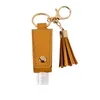 20pcs Hand Dasizizer Bottle En cuir couvercle avec tapis clés de pavillon Portable Désinfectant PU Cuir PU Porte-bouteille vide Keychain1170241