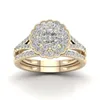 Natural White 2.5 S Diament Biżuteria 14K Gold Pierścień Dla Kobiet Vintage Kwiat Kształt Bizuteria Gemstone Ślub Anillos de Ring1