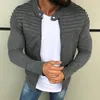 Męskie jesienne plisy Slim paski Fit Raglan Zipper z długim rękawem Top Coat Chaqueta Hombre Męskie Kurtki i Coats Jaqueta Masculina