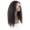 Ishow 13x4 Lace Front Wig 26inch Yaki Straight Brasilianska Hår Kinky Rak Mänskliga Hår Paryk för Kvinnor Alla Ages Naturlig Svart Färg