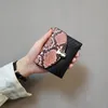 2020Designer Nieuwe stiksel Snake Pattern Wallet Small Purse Women Short European and Beautiful Women Wallet Fashion Three2760