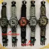 Mężczyźni Camouflage Wojskowy Zegarek 50 M Wodoodporny Zegarek Zegar Quartz Outdoor Sport Watch Compass Termometr Emergency Watch 201204