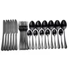 Tablewellware Tableware Black Cutlery Set 24 Pcs Stainless Steel Box Forks Knives Spoons Dinner Kitchen Spoon 211228