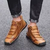 Brand Winter Mens Boots Warm Plush Mens Snow Boots Handmade Leather Men Ankle Boots Outdoor Nonslip Mens Shoes Size 3848 201204