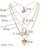 Золотое кленовое листовое ожерелье для сердечного ожерелья многослойное обертывание. Укладки ожерелья Чокеры подвесные женские ювелирные украшения и песчаный корабль