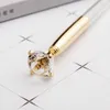 20pcs/lot wholesale large diamond ballpoint metal crystal advertising gift pen custom 201111