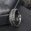 Double rotatable chains ring finger stainless steel spin band rings for Men Women hip hop fashion jewelry will and sandy