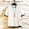 Летние короткие рукава Harajuku Корея мода белая футболка уличная одежда хип-хоп рок панк мужчина топ футболки одежда 220125