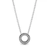 Jóias Femininas Pandora Anel Colar de Prata 925 Logo Pave Circle Collier amor coração Jóias Colares Charme Presente de Noivado