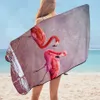 LiterieOutlet Flamingo Serviette de bain Animal Oiseau Microfibre Serviette de plage pour femme Tropical Rectangle Rose Tapis de yoga 75x150cm toalla 210318
