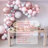 170pcs / set Macaron Gris Rose Latex Ballon Chaîne Ballons Arch Party Mur Fête D'anniversaire Fiançailles De Mariage Décoration Fournitures T200612