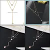 Pendant Necklaces & Pendants Jewelry Double Layer Titanium Steel Necklace For Women Fashion Zircon Clavicle Chain Female Trendy Delicate Lux