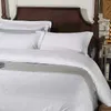 Five Stars Hotel 100% bomull lyxiga sängkläder uppsättning Vit Broderad Hotel Duvet Cover Set King Queen size Hotel Sängkläder Set T200706