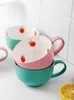 Ceramic Japanese Small Strawberry Painted Mug Nordic Personalizable Hand Painted Mugs Canecas Minimalist Coffee Work Cup II50MKB T200506