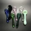 Mini Glass Pipes 4 Inch Hand Smoking Pipes 8 Colors Pyrex Oil Burner Accessories Hand Spoon Tobacco Pipe Hot Selling