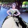 Charro Vestidos دي XV Años هنتر الأخضر فساتين quinceanera التطريز الديكور المخملية الترتر المكسيكي الحلو 15 عيد ميلاد ارتداء