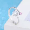 Silver Ring Adjustable Cubic Zircon diamond engagement rings for women men couple wedding ring fashion jewelry will and sandy