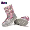 Sapates de garotas botas de neve infantil botas de inverno quente sola não deslizamento grossa tamanho grande 27 a 41 botas para meninas jsh-904 lj201201