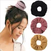 Kvinnor Huvudbonader Solid Stor Tarm Ring Soft Faux Fur Hair Slips Elastisk Scrunchie Bands Ponytail Holder Flickor Hårtillbehör