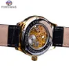 Svart Fashion Golden Forsining Retro Dial Seleton Klocka Man Lysande Händer Mekaniska Armbands Klockor Top Brand Luxury