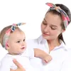 copricapo stampato madre bambino set accessori per capelli parentchild orecchie di coniglio fascia baby hairband copricapo mamma e figlio vestito