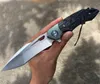 1 Styck Nytt kullager fällkniv D2 Satin Tanto Point Blade TC4 Titanium Alloy + G10 Handtag EDC Fickknivar