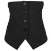 EAM Women Black Black Button Split Asymmetrical Lief Fit Vest Randeveless Fashion Spring осень 1K371 201031