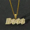 Iced Out CZ Diamond Letter Boss Pendant Necklace Gold Silver Plated Mens Hip Hop Jewelry Gift2580