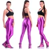 Solide Fluorescent Leggings Femmes Casual Plus La Taille Multicolore Brillant Brillant Legging Femme Élastique Pantalon Sportif Vêtements 211215