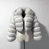 Winter Fuchs Pelz Jacke Nähte Kurze Revers Langarm Mantel Frauen Hochzeit Zubehör S bis 4XL2580