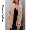 Kvinnors Ullblandningar Fall Kvinnor Lång Woolen Jackor Manteau Femme Jacket Trench High Quality Warm Overcoat Fashion Coats Office Lady