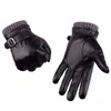 Mode hiver conduite gants coupe-vent imperméables garder au chaud écran tactile gant en cuir noir pour hommes cadeau d'affaires