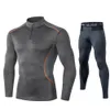 High Fanceey Kołnierz Winter Thermo Men Long Johns Thermal Clothing Kit Rashgard Kit Sport Compression Biecids 201106