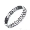 316 acier inoxydable haute qualité poli argent hommes marque chaîne lien bracelet bracelet bracelet de montre bracelets bijoux largeur 15mm