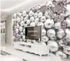 3D Colonne Bijoux Perle Fonds d'écran En Métal Embossé TV Mur Mur Moderne Fond d'écran pour salon