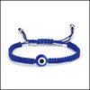 Encanto pulseras joyería azul ojo malvado trenzado cuerda cadenas de cuerda para mujeres hombres tortuga elefante hamsa hamsa mano rojo cuerda brazalete de moda entrega 2